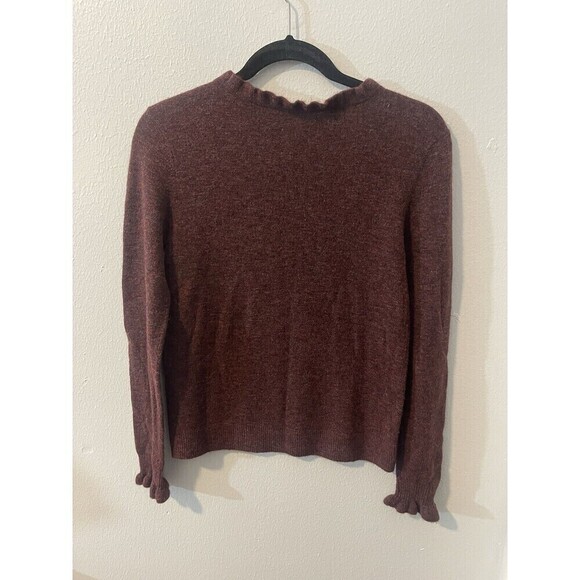 Sundance Aileen Ruffle Pullover Sweater Women S Wool Cashmere Cozy Knit Staple - Picture 3 of 8